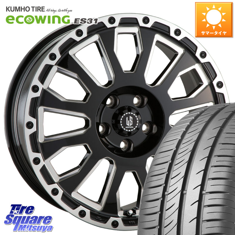 KUMHO ecoWING ES31 エコウィング サマータイヤ 205/60R16阿部商会 LA STRADA AVENTURA アヴェンチュラ 16インチ 16X7.0J 42 5穴 114.3 90系ノア/ヴォクシー RP6~8ステップワゴン プリウスアルファ ジューク JUKE 日産 SAI ノア NOAH アクセラ MAZDA ジェイド インサ|タイヤスクエアミツヤ