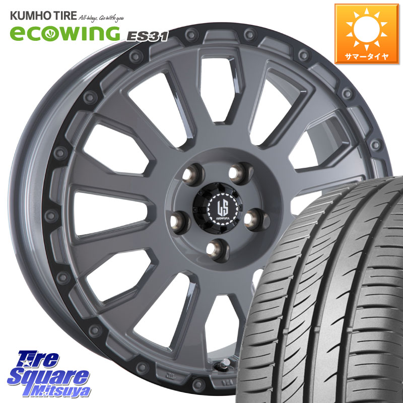 KUMHO ecoWING ES31 エコウィング サマータイヤ 215/60R16阿部商会 LA STRADA AVENTURA アヴェンチュラ 16インチ 16X7.0J 42 5穴 114.3 ジューク JUKE 日産 マークXジオ エスティマ スカイラインセダン 日産 クラウンロイヤル クラウンハイブリッド クラウンハイブリッ|タイヤスクエアミツヤ