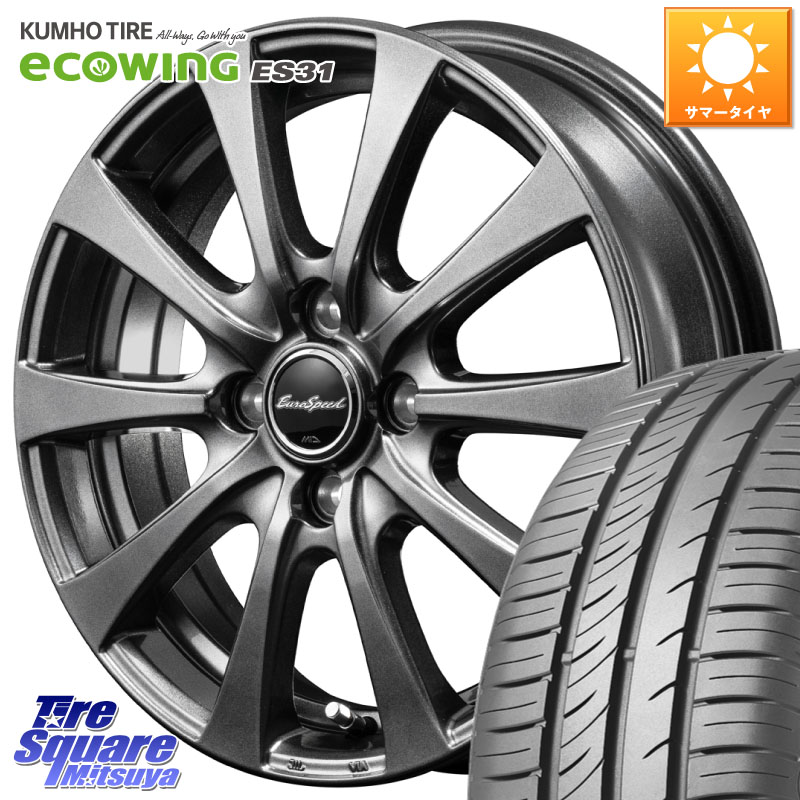 MANARAY MID EuroSpeed G10 ホイール 16インチ 16 X 6.0J +50 4穴 100 KUMHO ecoWING ES31 エコウィング サマータイヤ 195/60R16 E13ノートクロスオーバー