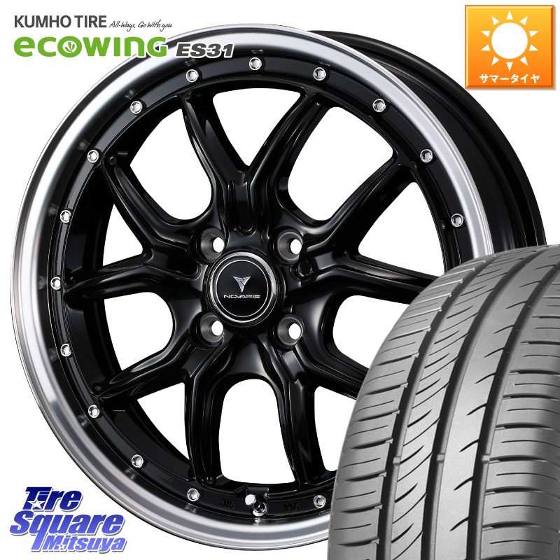 WEDS 41329 NOVARIS ASSETE S1 ホイール 15インチ ノヴァリス アセット 15 X 4.5J +45 4穴 100 KUMHO ecoWING ES31 エコウィング サマータイヤ 165/65R15 ダイハツTAFT Mx27/37/47Sソリオ・デリカD2 MAx6S系ソリオ