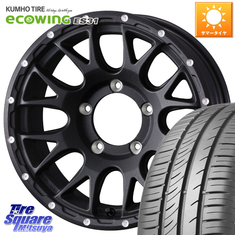 KUMHO ecoWING ES31 エコウィング サマータイヤ 215/65R16WEDS 41127 マッドヴァンス08 MUD VANCE 08 BK インセット-5 ホイール 16インチ 16X6.0J 0 5穴 139.7 ジムニー専用(要オーバーフェンダー等) ジムニ&minus;シエラ/ノマド(カスタム) AZオフロード カスタムサイズ｜タイヤスクエアミツヤ