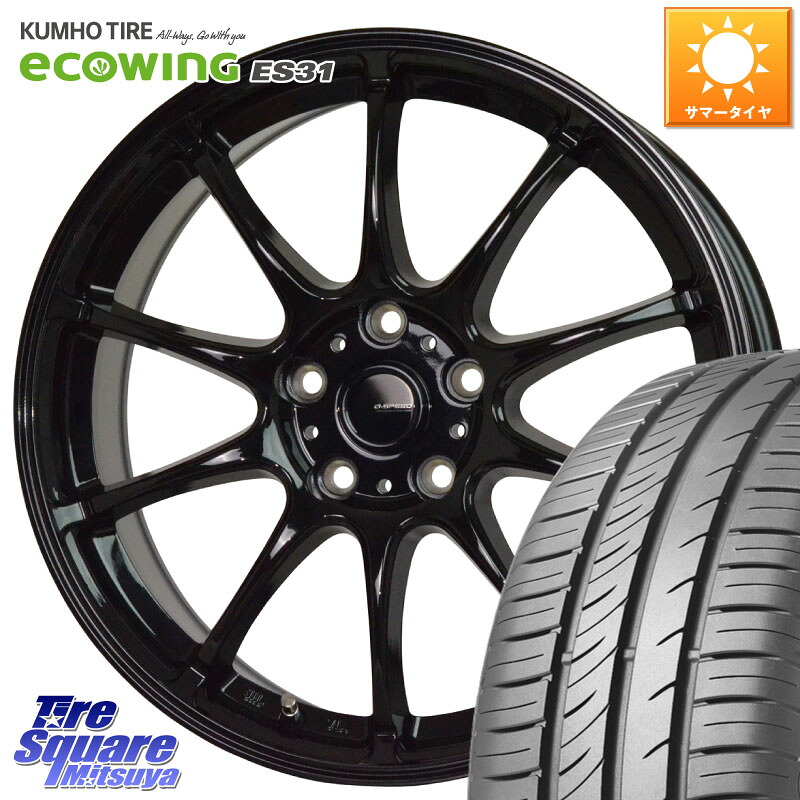 HotStuff G.SPEED G-07 ホイール 16インチ ジースピード 16 X 6.5J +53 5穴 114.3 KUMHO ecoWING ES31 エコウィング サマータイヤ 215/65R16 C-HR E52エルグランド RV系ヴェゼル RC系オデッセイ後期
