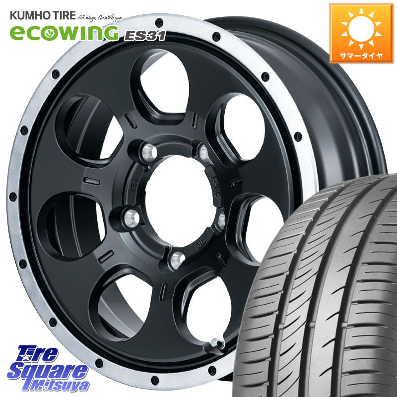 MANARAY MID ROADMAX WO-7 WO7 ロードマックス ホイール 16インチ 16 X 5.5J +22 5穴 139.7 KUMHO ecoWING ES31 エコウィング サマータイヤ 215/65R16 ジムニー専用(要オーバーフェンダー等)