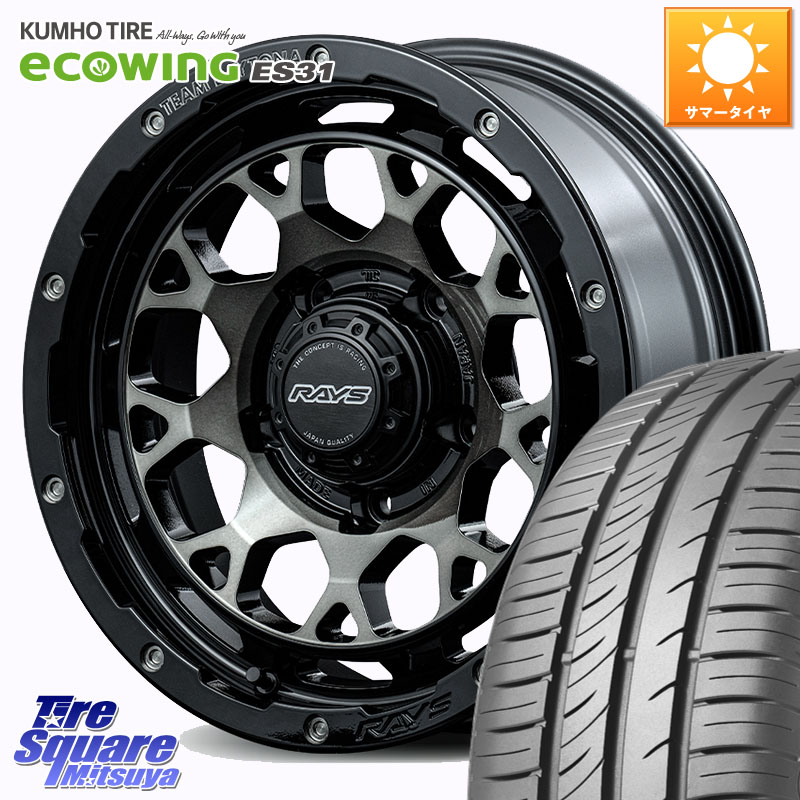 KUMHO ecoWING ES31 エコウィング サマータイヤ 215/65R16RAYS TEAM DAYTONA M9+ ホイール 16インチ 16X5.5J 20 5穴 139.7 ジムニー専用(要オーバーフェンダー等) AZオフロード カスタムサイズ｜タイヤスクエアミツヤ