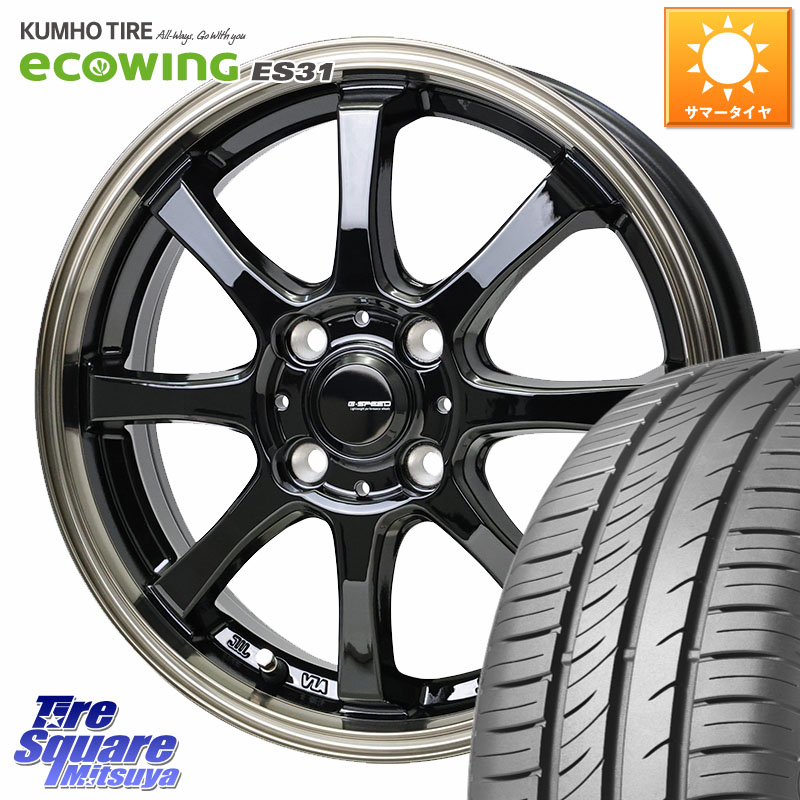 KUMHO ecoWING ES31 エコウィング サマータイヤ 175/70R14HotStuff G-SPEED P-08 ホイール 14インチ ジースピード 14X4.5J 45 4穴 100 Mx27/37/47Sソリオ・MB37SデリカD2 デリカD:2 D2｜タイヤスクエアミツヤ