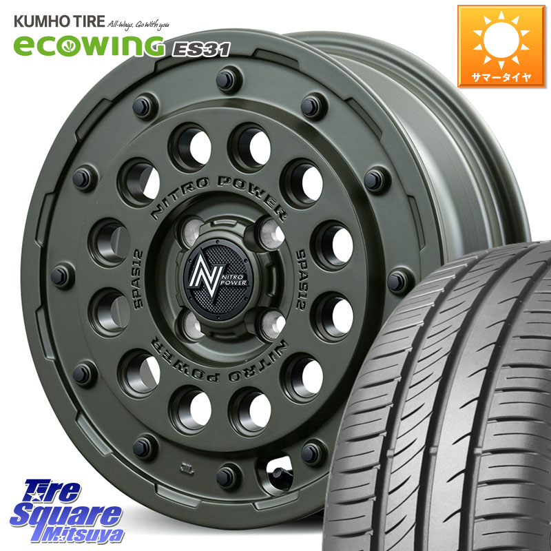 KUMHO ecoWING ES31 エコウィング サマータイヤ 165/60R14MANARAY MID ナイトロパワー H12 SHOTGUN TACTICAL EDITION ホイール 14インチ 14X4.5J 45 4穴 100 トッポBJ エブリイ ワゴン｜タイヤスクエアミツヤ