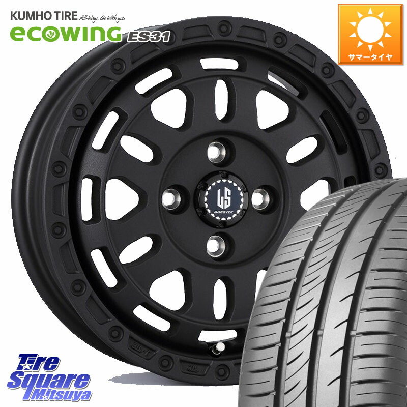 阿部商会 LA STRADA DISCOVER ホイール 14インチ 14 X 4.5J +45 4穴 100 KUMHO ecoWING ES31 エコウィング サマータイヤ 165/60R14