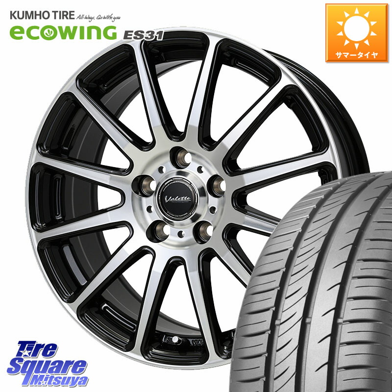 KUMHO ecoWING ES31 エコウィング サマータイヤ 195/60R17HotStuff Valette GLITTER グリッター ホイール 17インチ 17X7.0J 48 5穴 114.3 60系プリウス|タイヤスクエアミツヤ
