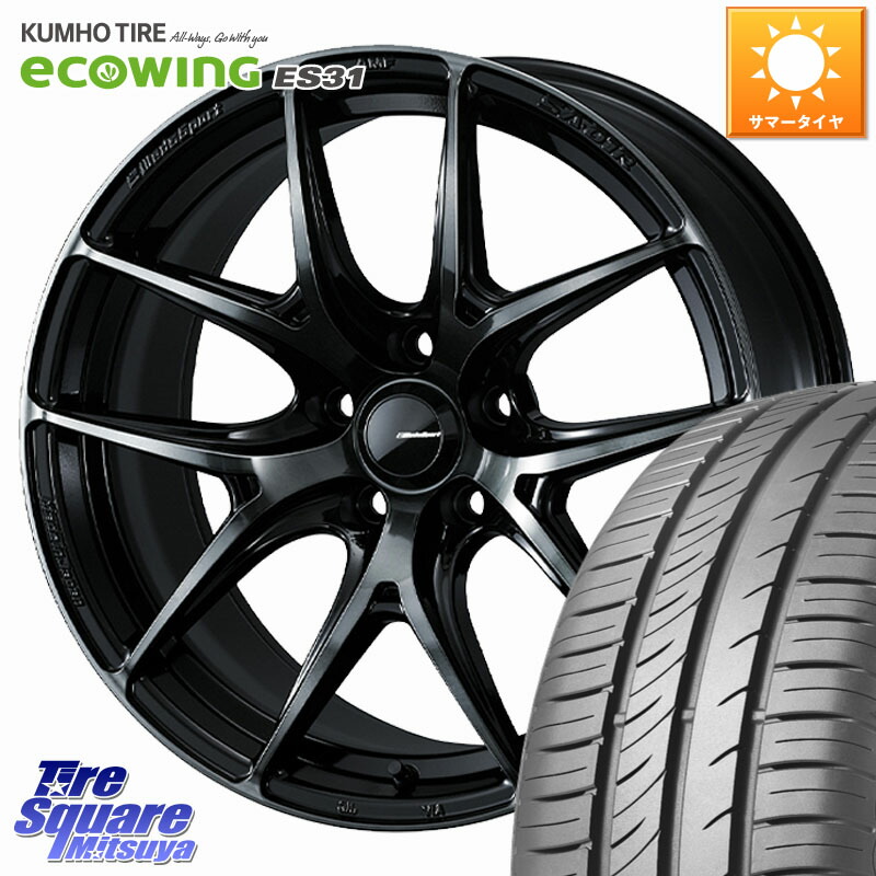 WEDS WedsSport SA-01R ホイール 17インチ ウェッズ スポーツ 17 X 7.0J +45 5穴 100 KUMHO ecoWING ES31 エコウィング サマータイヤ 195/60R17 ライズ ロッキー ハイブリッド車 5穴