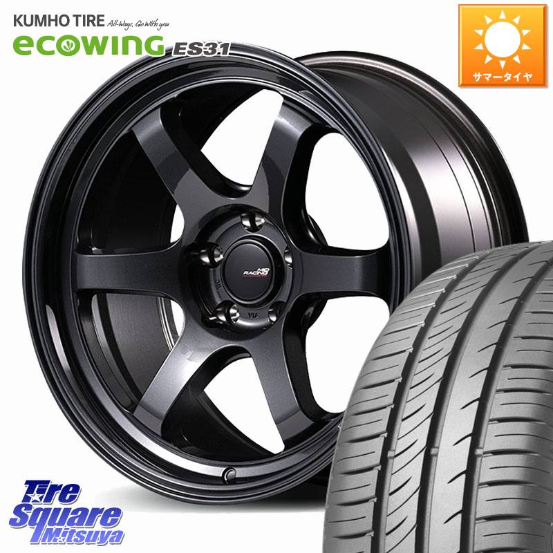 MANARAY MID RACING R06 ホイール 17インチ 17 X 7.0J +48 5穴 114.3 KUMHO ecoWING ES31 エコウィング サマータイヤ 195/60R17 60系プリウス