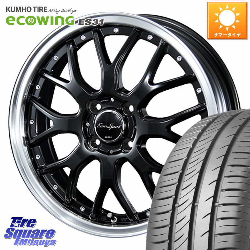 BLEST EuroSport Type815 ホイール 15インチ 15 X 5.5J +42 4穴 100 KUMHO ecoWING ES31 エコウィング サマータイヤ 175/55R15 M900系タンク・ルーミー ミラージュ ダイハツ トールM900S・M910S スバル ジャスティM900F・M910F