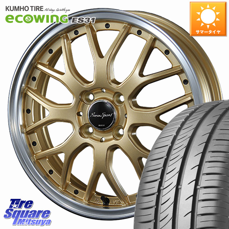 BLEST EuroSport Type815 ホイール 15インチ 15 X 5.5J +42 4穴 100 KUMHO ecoWING ES31 エコウィング サマータイヤ 175/55R15 M900系タンク・ルーミー ミラージュ ダイハツ トールM900S・M910S スバル ジャスティM900F・M910F