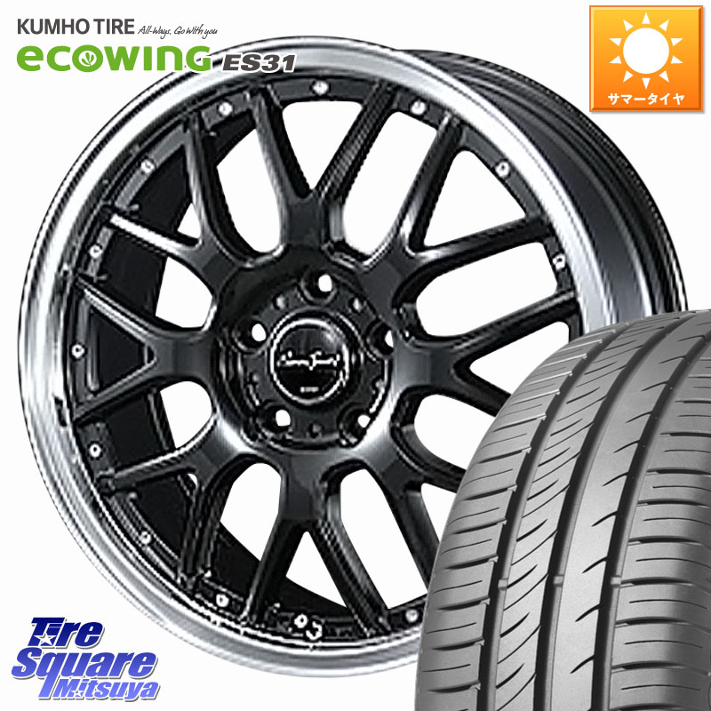 KUMHO ecoWING ES31 エコウィング サマータイヤ 195/60R17BLEST EuroSport Type815 ホイール 17インチ 17X7.0J 48 5穴 100 ライズ/ロッキー(ハイブリッド車5穴) ロッキー ハイブリッド車 5穴 REX レックス｜タイヤスクエアミツヤ