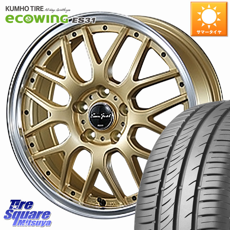 KUMHO ecoWING ES31 エコウィング サマータイヤ 195/60R17BLEST EuroSport Type815 ホイール 17インチ 17X7.0J 48 5穴 100 ライズ/ロッキー(ハイブリッド車5穴) ロッキー ハイブリッド車 5穴 REX レックス｜タイヤスクエアミツヤ