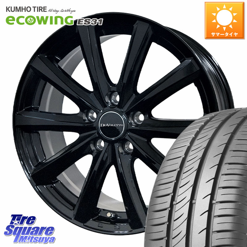 コスミック DIAVOLETTO D.TEN ホイール 17インチ 17 X 7.0J +39 5穴 114.3 KUMHO ecoWING ES31 エコウィング サマータイヤ 195/60R17 60系プリウス