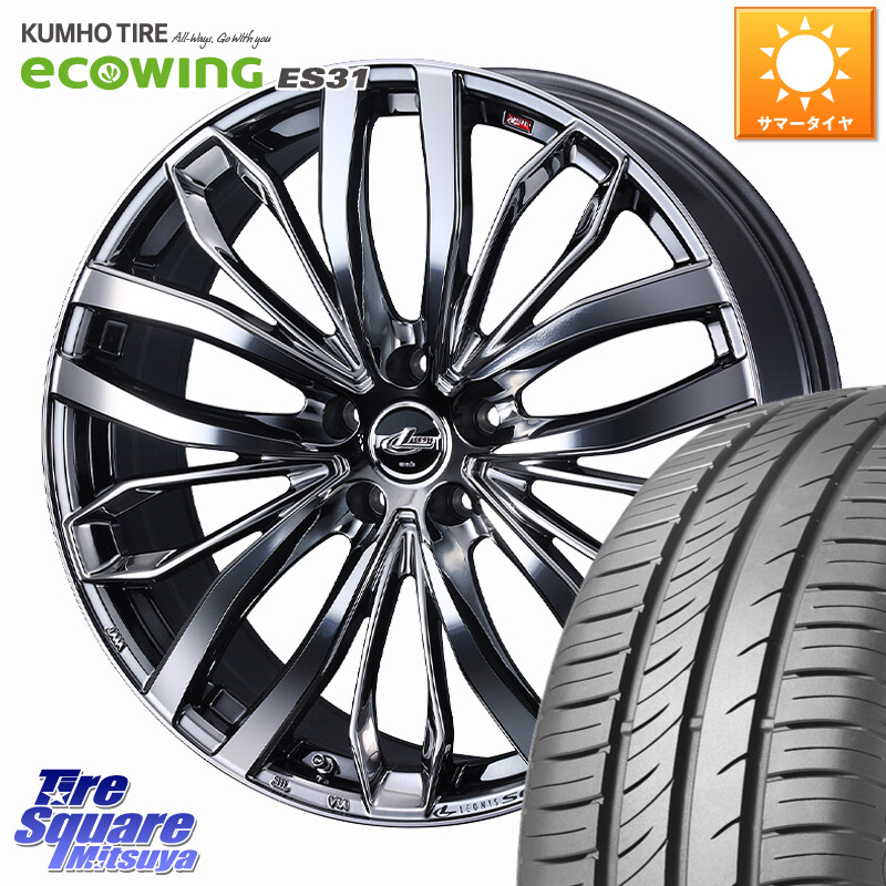 KUMHO ecoWING ES31 エコウィング サマータイヤ 195/60R16WEDS LEONIS SC レオニスSC ホイール 16インチ 16X6.5J 40 5穴 114.3 フロンクス シルフィ 日産|タイヤスクエアミツヤ