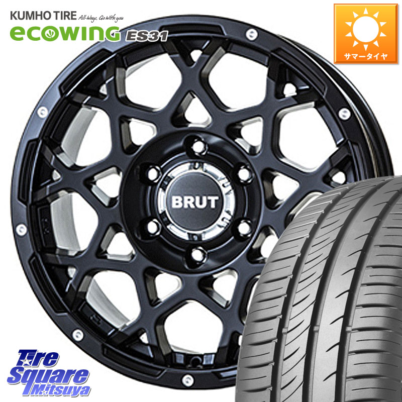KUMHO ecoWING ES31 エコウィング サマータイヤ 215/65R16BRUT ブルート BR-55 BR55 ミルドサテンブラック ホイール 16インチ 16X6.5J 35 5穴 114.3 カローラクロス 20系アルファード エルグランド 日産 エクストレイル X-TRAIL 日産 ヴェルファイアハイブリッド ヴェ｜タイヤスクエアミツヤ