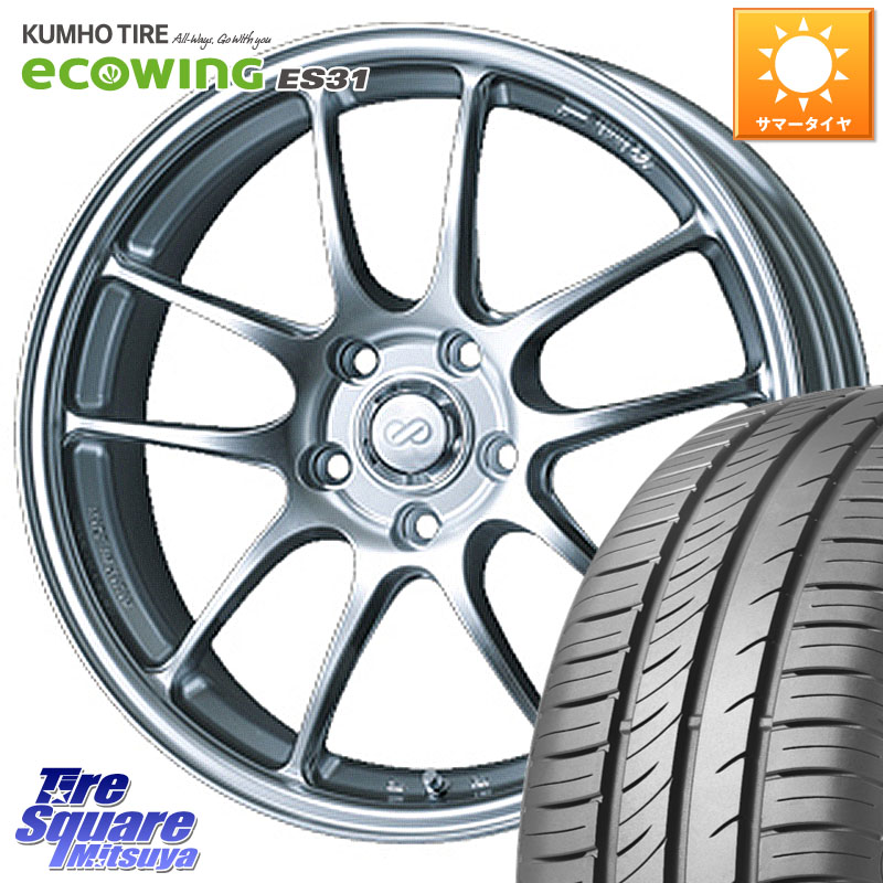 KUMHO ecoWING ES31 エコウィング サマータイヤ 195/60R17ENKEI エンケイ PerformanceLine PF01 ホイール 17X7.0J 48 5穴 114.3 60系プリウス|タイヤスクエアミツヤ