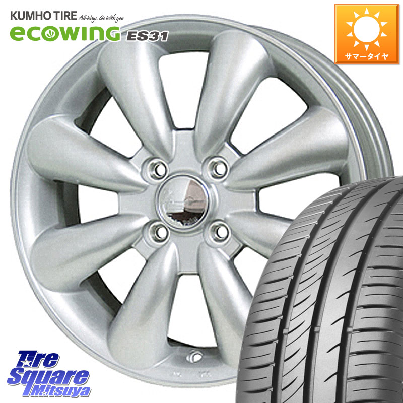 HotStuff ララパーム KC-8 lala Palm KC8 SIL ホイール 14インチ 14 X 4.5J +43 4穴 100 KUMHO ecoWING ES31 エコウィング サマータイヤ 175/70R14 Mx27/37/47Sソリオ・デリカD2