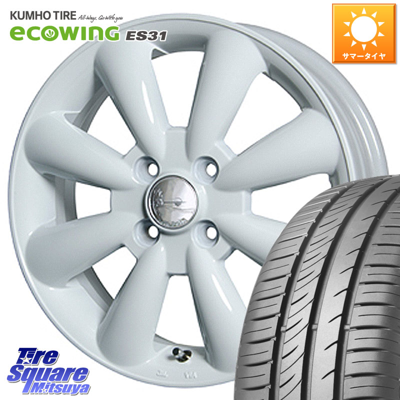 HotStuff ララパーム KC-8 lala Palm KC8 WH ホイール 14インチ 14 X 4.5J +43 4穴 100 KUMHO ecoWING ES31 エコウィング サマータイヤ 165/70R14 Mx27/37/47Sソリオ・デリカD2 MAx6S系ソリオ 46,248円