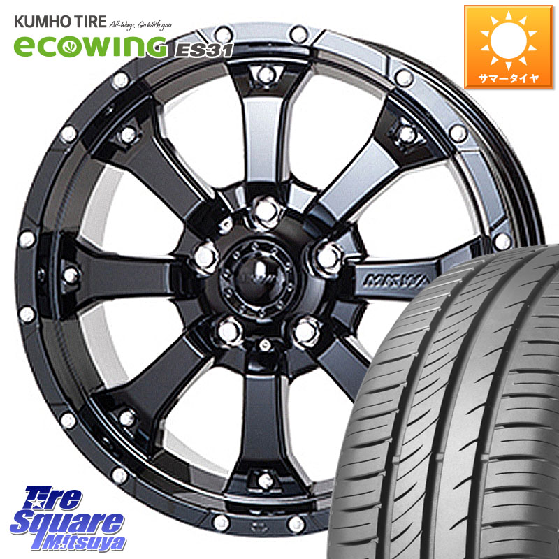 KUMHO ecoWING ES31 エコウィング サマータイヤ 215/65R16MKW MK-46 MK46 グロスブラック 5H ホイール 16インチ 16X7.0J 35 5穴 114.3 20系アルファード エクストレイル X-TRAIL 日産 ヴェルファイアハイブリッド ヴェルファイア アルファード|タイヤスクエアミツヤ