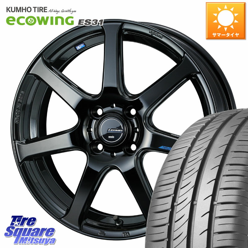 WEDS レオニス Navia ナヴィア07 ウェッズ ホイール 16インチ 16 X 6.0J +45 4穴 100 KUMHO ecoWING ES31 エコウィング サマータイヤ 185/60R16 アクアクロスオーバー FITクロスター