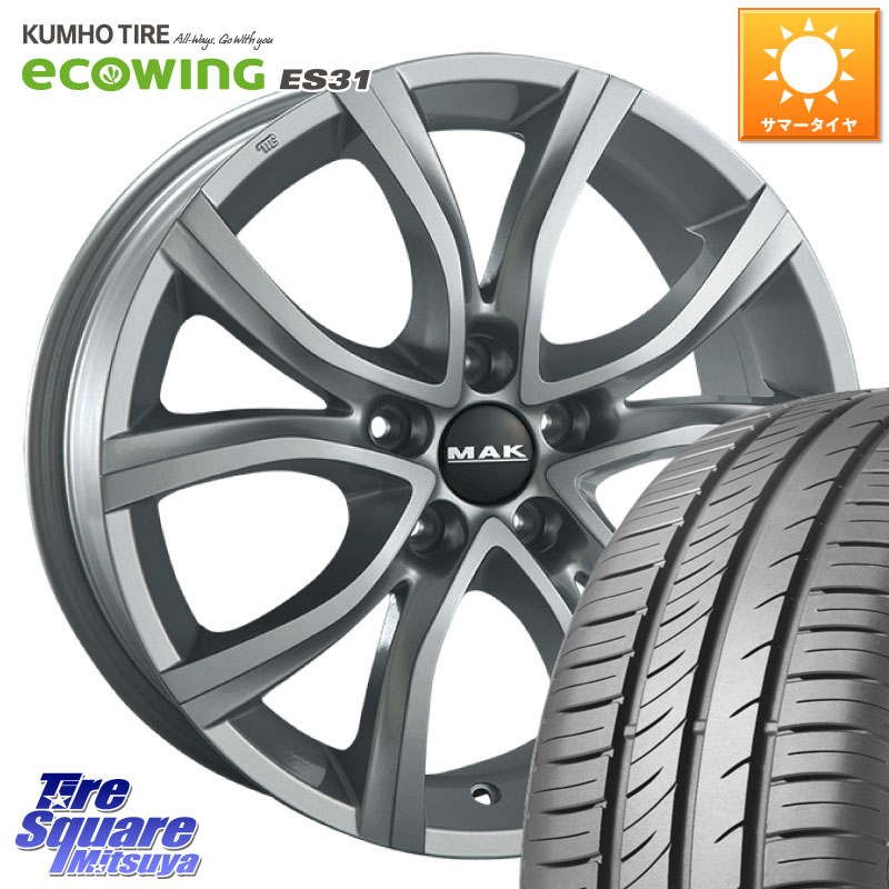 阿部商会 MAK ANTIBES ホイール 16インチ 16 X 7.0J(PEUGET RIFTER K9P) +45 5穴 108 KUMHO ecoWING ES31 エコウィング サマータイヤ 215/65R16 プジョー リフター 83,298円