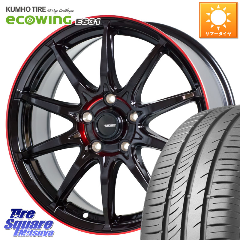 HotStuff 軽量設計 G.SPEED P-05R P05R RED ホイール 16インチ 16 X 6.5J +53 5穴 114.3 KUMHO ecoWING ES31 エコウィング サマータイヤ 215/65R16 C-HR E52エルグランド RV系ヴェゼル RC系オデッセイ後期