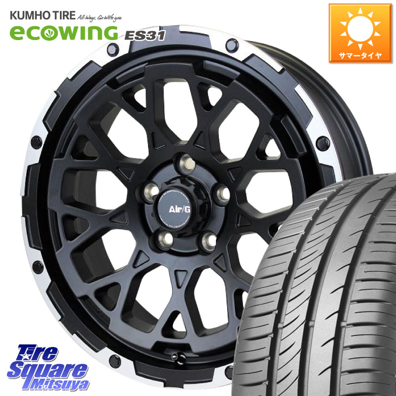 KUMHO ecoWING ES31 エコウィング サマータイヤ 215/65R164X4エンジニアリング Air/G Rocks ロックス ホイール 16インチ 16X7.0J 35 5穴 114.3 20系アルファード エクストレイル X-TRAIL 日産 ヴェルファイアハイブリッド ヴェルファイア アルファード｜タイヤスクエアミツヤ