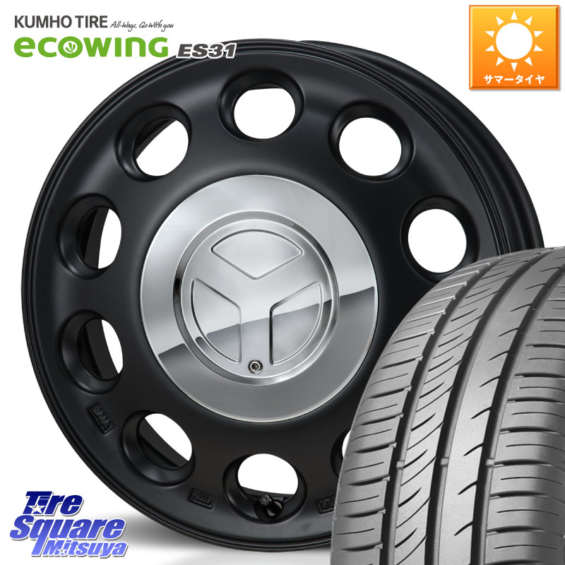 MONZA PIEDINO ピエディーノ 14インチ 14 X 4.5J +45 4穴 100 KUMHO ecoWING ES31 エコウィング サマータイヤ 155/65R14 N-BOX デリカミニ2WD タント スペーシア サクラ ハイゼット アゲトラCustom車用※軽自動車専用ホイール※