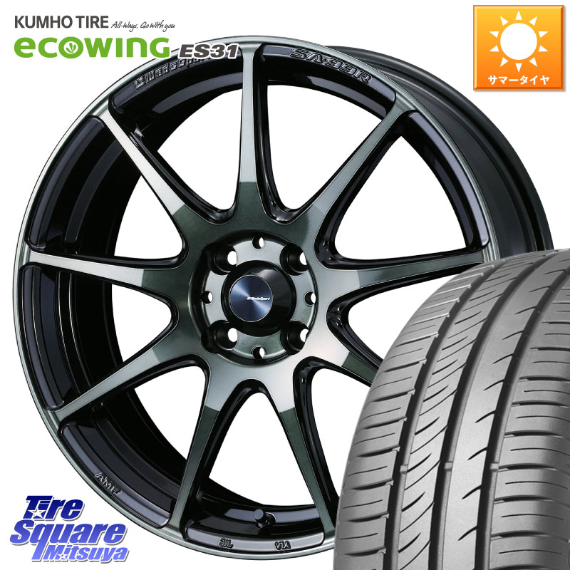 KUMHO ecoWING ES31 エコウィング サマータイヤ 175/55R15WEDS WedsSport SA-99R SA99R ウェッズ スポーツ ホイール 15インチ 15X6.0J 38 4穴 100 M900系タンク/ルーミー ダイハツ トールM900S・M910S ルーミー|タイヤスクエアミツヤ