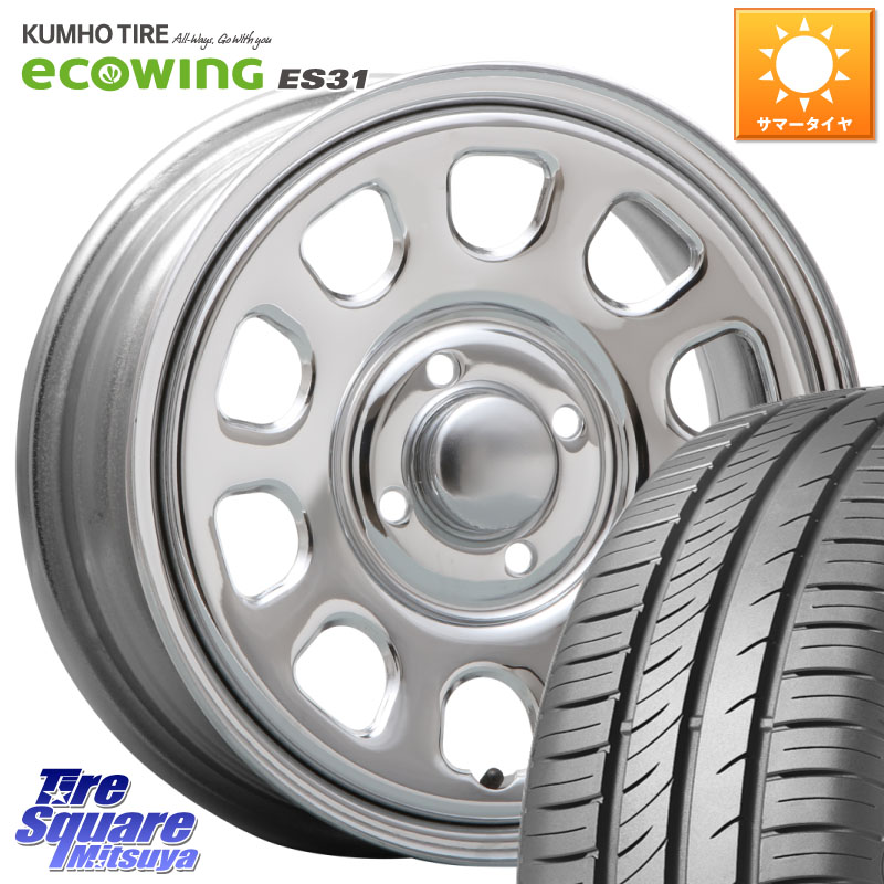 MLJ デイトナ SS DAYTONA SS CR 4H 14インチ 14 X 5.0J +42 4穴 100 KUMHO ecoWING ES31 エコウィング サマータイヤ 165/65R14 ピクシスジョイ[Cグレード] ハイゼット アゲトラCustom車用※軽自動車専用ホイール※