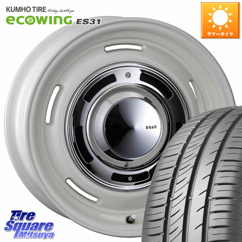 CRIMSON ディーン クロスカントリー ホワイト 17インチ 17 X 7.0J +47 5穴 114.3 KUMHO ecoWING ES31 エコウィング サマータイヤ 195/60R17 60系プリウス