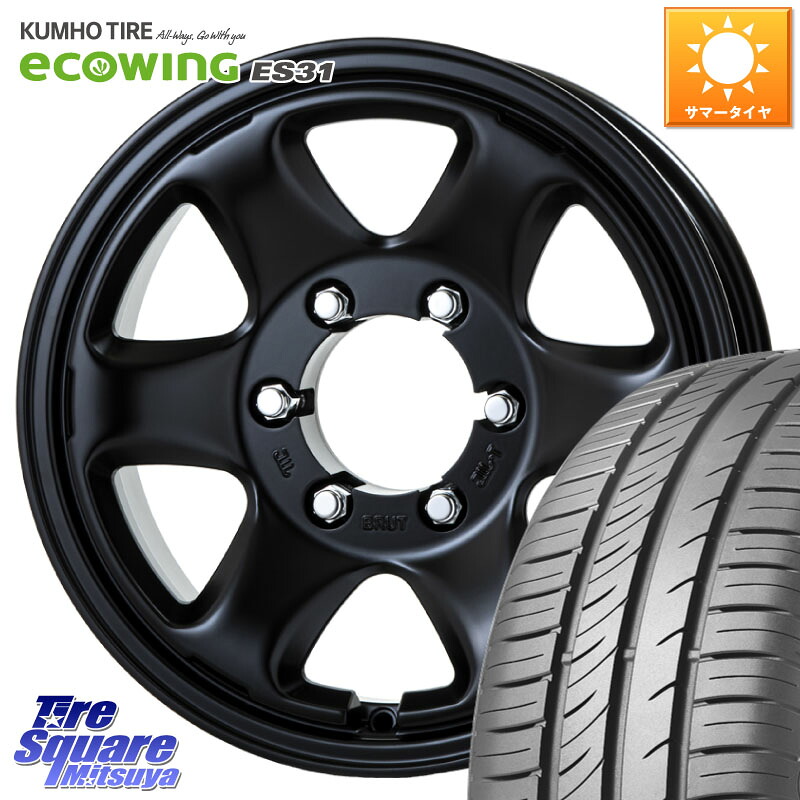 KUMHO ecoWING ES31 エコウィング サマータイヤ 215/65R16BRUT ブルート BR-44 BR44 BK ホイール 16インチ 16X6.5J 25 6穴 139.7｜タイヤスクエアミツヤ