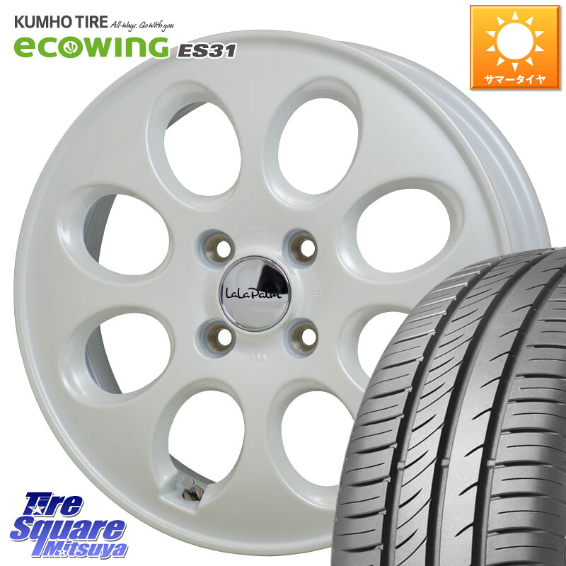 KUMHO ecoWING ES31 エコウィング サマータイヤ 165/70R14HotStuff ララパーム オーバル LaLa Palm Oval ホイール 14X4.5J 45 4穴 100 Mx27/37/47Sソリオ・MB37SデリカD2 ハスラー MAx6S系ソリオ デリカD:2 D2 Kei ラピュタ ハスラー リフトアップ等カスタム フレアク|タイヤスクエアミツヤ