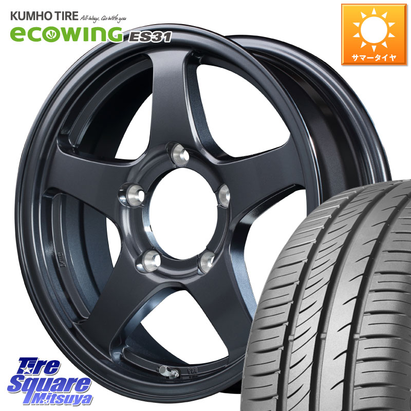 KUMHO ecoWING ES31 エコウィング サマータイヤ 215/65R16MANARAY オフパフォーマー OFF PERFORMER RT-5N+2 GM 16X5.5J 22 5穴 139.7 ジムニー専用(要オーバーフェンダー等) AZオフロード カスタムサイズ｜タイヤスクエアミツヤ