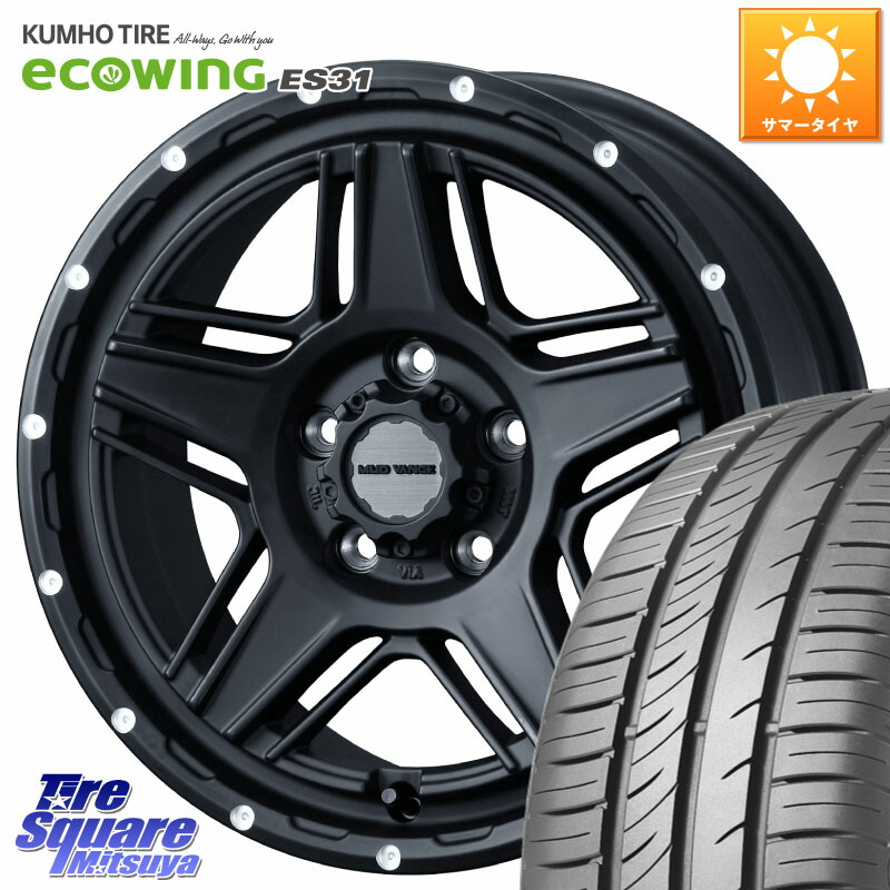 WEDS 40535 マッドヴァンス MUD VANCE 07 BK 16インチ 16 X 7.0J +38 5穴 114.3 KUMHO ecoWING ES31 エコウィング サマータイヤ 205/60R16 90系ノア ヴォクシー プリウスアルファ RP6～8ステップワゴン 78,051円
