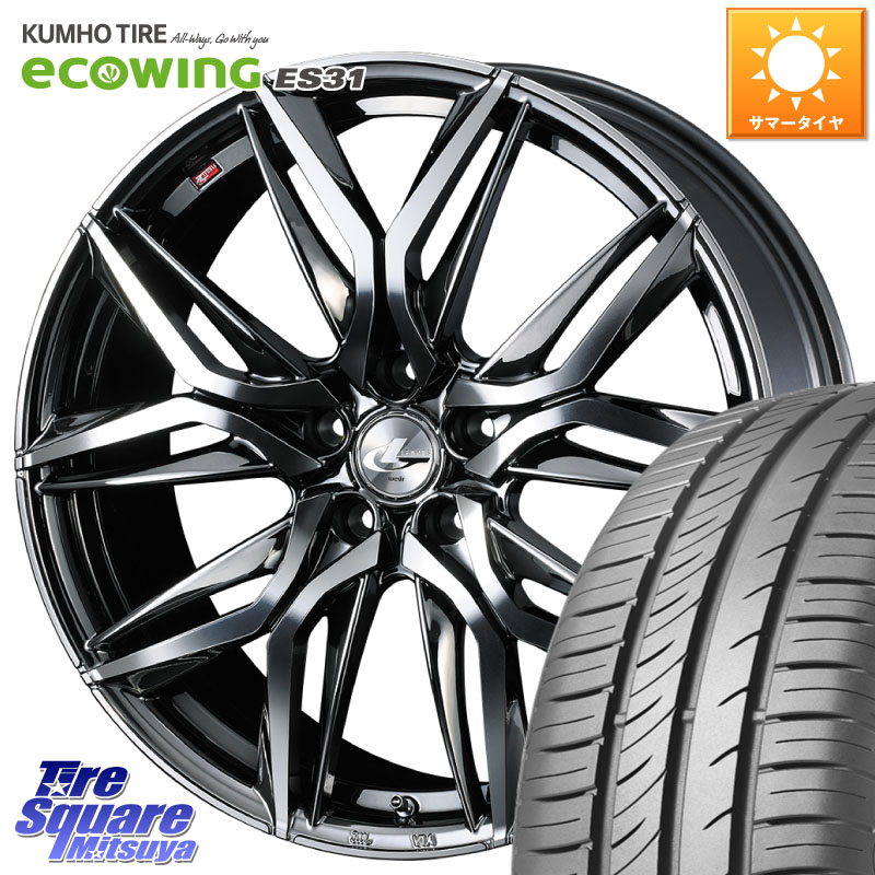 WEDS 41103 レオニス LEONIS LM BMCMC ホイール 17インチ 17 X 6.5J +42 5穴 100 KUMHO ecoWING ES31 エコウィング サマータイヤ 195/60R17 ライズ ロッキー ハイブリッド車 5穴