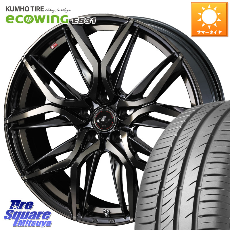 WEDS 40780 レオニス LEONIS LM PBMCTI 15インチ 15 X 6.0J +43 5穴 114.3 KUMHO ecoWING ES31 エコウィング サマータイヤ 185/60R15