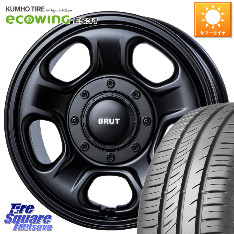 KUMHO ecoWING ES31 エコウィング サマータイヤ 215/65R16BRUT ブルート BR-33 BR33 ホイール 16インチ 16X6.5J 25 6穴 139.7｜タイヤスクエアミツヤ