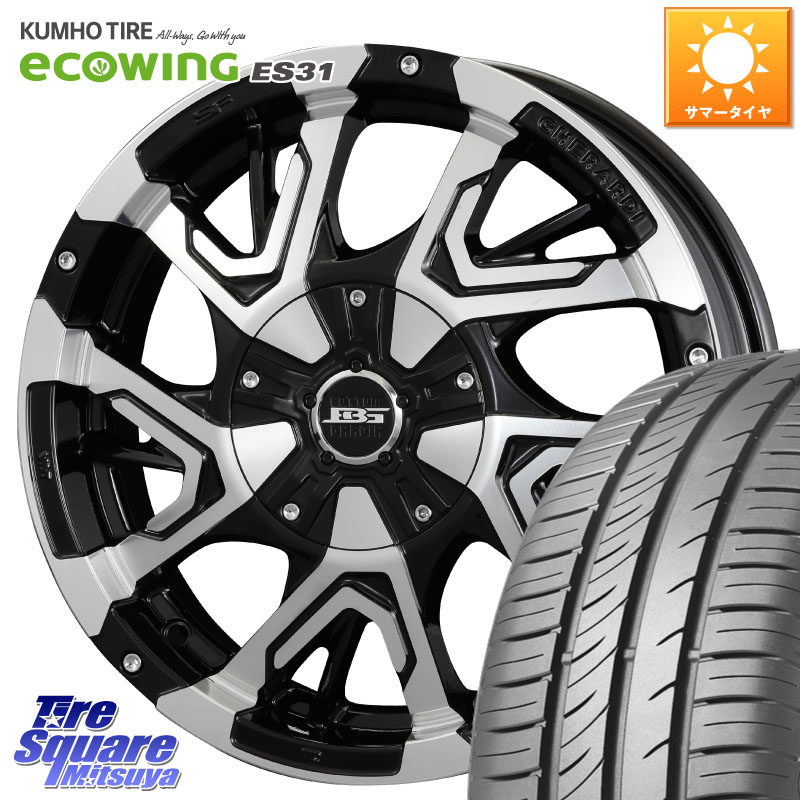 KOSEI ボトムガルシア ゲラルディ ホイール 15 X 4.5J +45 4穴 100 KUMHO ecoWING ES31 エコウィング サマータイヤ 165/65R15 ダイハツTAFT Mx27/37/47Sソリオ・デリカD2 MAx6S系ソリオ