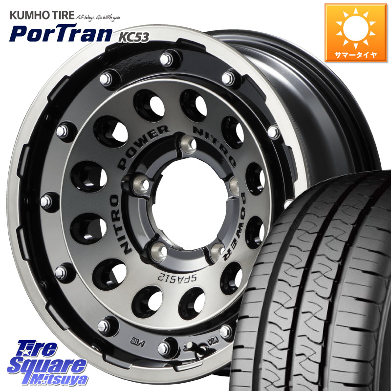 MANARAY MID ナイトロパワー H12 SHOTGUN BC インセット-5 15インチ 15 X 6.0J(JB74) +0 5穴 139.7 KUMHO PorTran KC53 ポートラン サマータイヤ 107/105 195/80R15 107*105 ジムニ－シエラ・ノマド(カスタム)