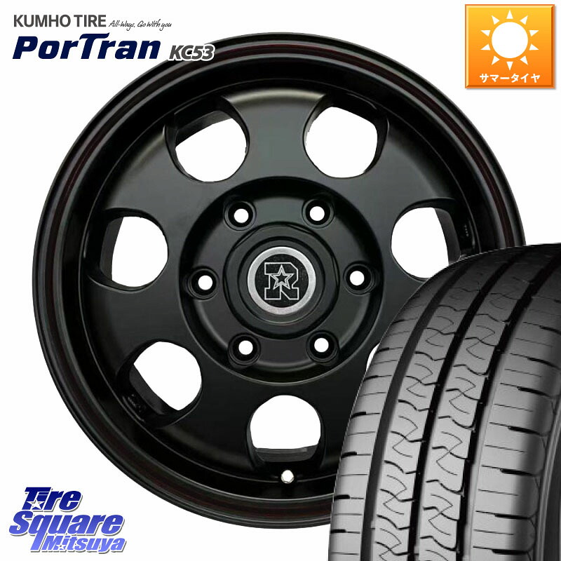RIVAI NOX ハイエース用 ホイール 15インチ 15 X 6.0J +32 6穴 139.7 KUMHO PorTran KC53 ポートラン サマータイヤ 107/105 195/80R15 107*105 200系ハイエース