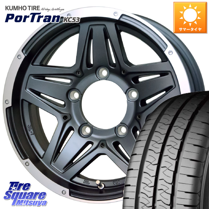 HotStuff マッドクロス JB-01 JB01 ホイール 15インチ 15 X 6.0J(JB74) +0 5穴 139.7 KUMHO PorTran KC53 ポートラン サマータイヤ 107/105 195/80R15 107*105 ジムニ－シエラ・ノマド(カスタム)