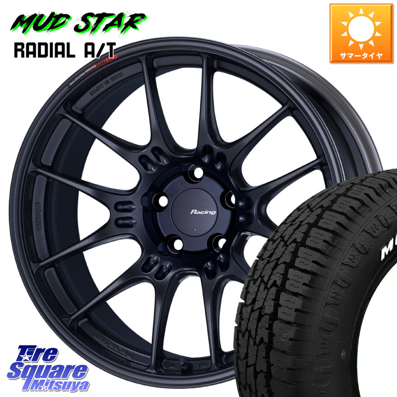 MUDSTAR マッドスターRADIAL AT A/T ホワイトレター 225/55R18ENKEI エンケイ RACING GTC02 BK ホイール 18インチ 18X7.5J 48 5穴 114.3 ZR-V SL系フォレスター レイバック SK系フォレスター eビターラ|タイヤスクエアミツヤ