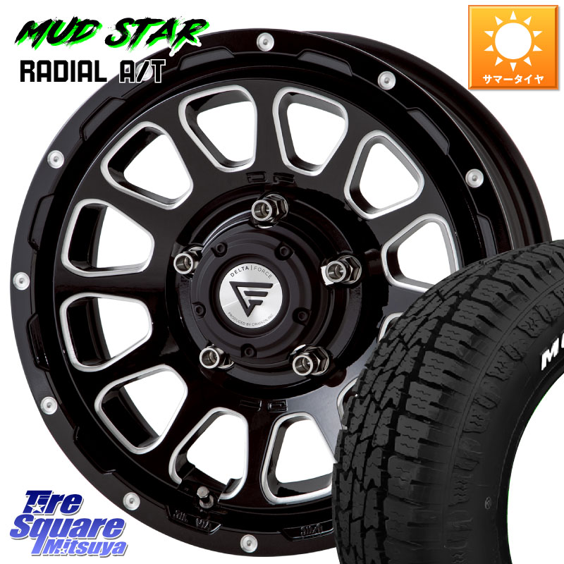 DELTA FORCE デルタフォース オーバル ジムニー専用 ホイール 16インチ 16 X 5.5J +20 5穴 139.7 MUDSTAR マッドスターRADIAL AT A/T ホワイトレター 109/107 215/65R16 109*107 ジムニー専用(要オーバーフェンダー等)