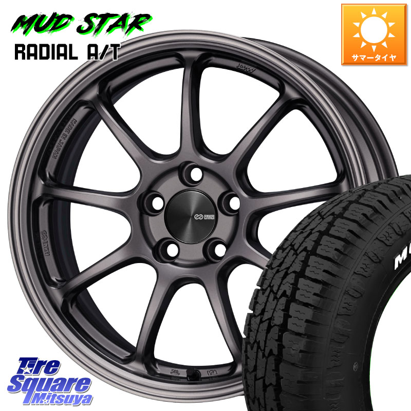 ENKEI PerformanceLine PF09 ホイール 4本 16インチ 16 X 6.5J +38 5穴 100 MUDSTAR マッドスターRADIAL AT A/T ホワイトレター 205/60R16