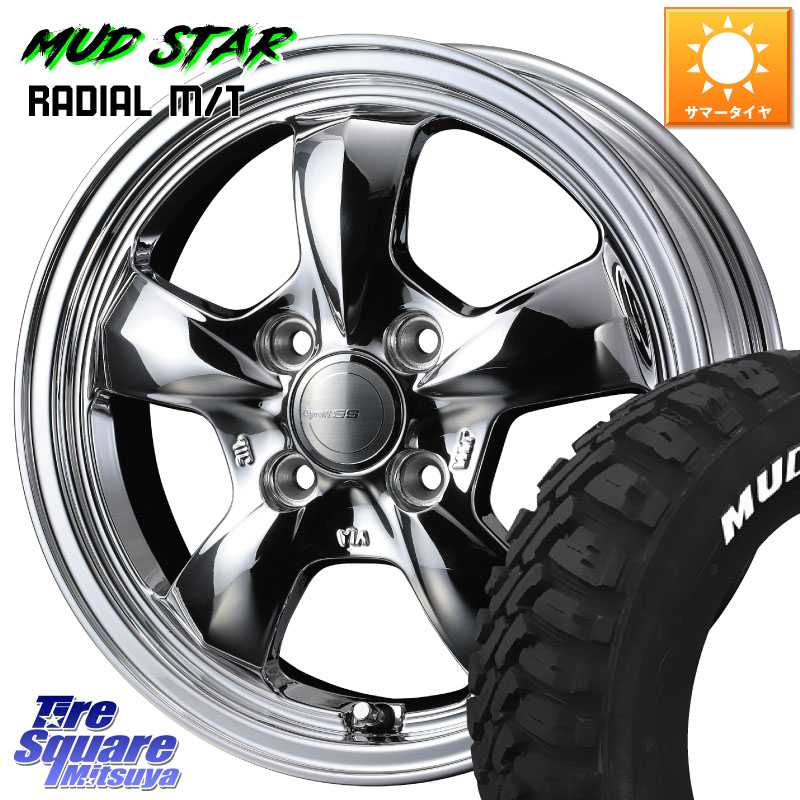 MUDSTAR マッドスター RADIAL MT M/T ホワイトレター 165/65R14WEDS 41112 GYRAFT 5S グラフト SPT ホイール 14インチ 14X4.5J 45 4穴 100 デリカミニ4WD キャスト[アクティバ] ハスラー ピクシスジョイ[Cグレード] ハイゼットアゲトラCustom車用※軽自動車専用ホイー｜タイヤスクエアミツヤ