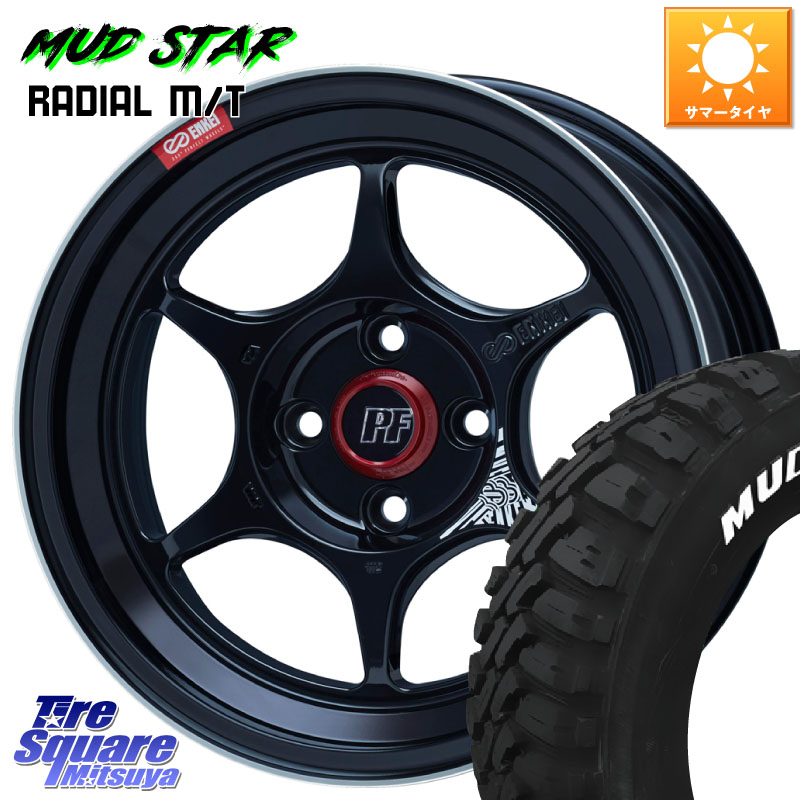 ENKEI エンケイ PerformanceLine PF06 BK ホイール 16インチ 16 X 6.5J +38 4穴 100 MUDSTAR マッドスターRADIAL MT M/T ホワイトレター 215/70R16