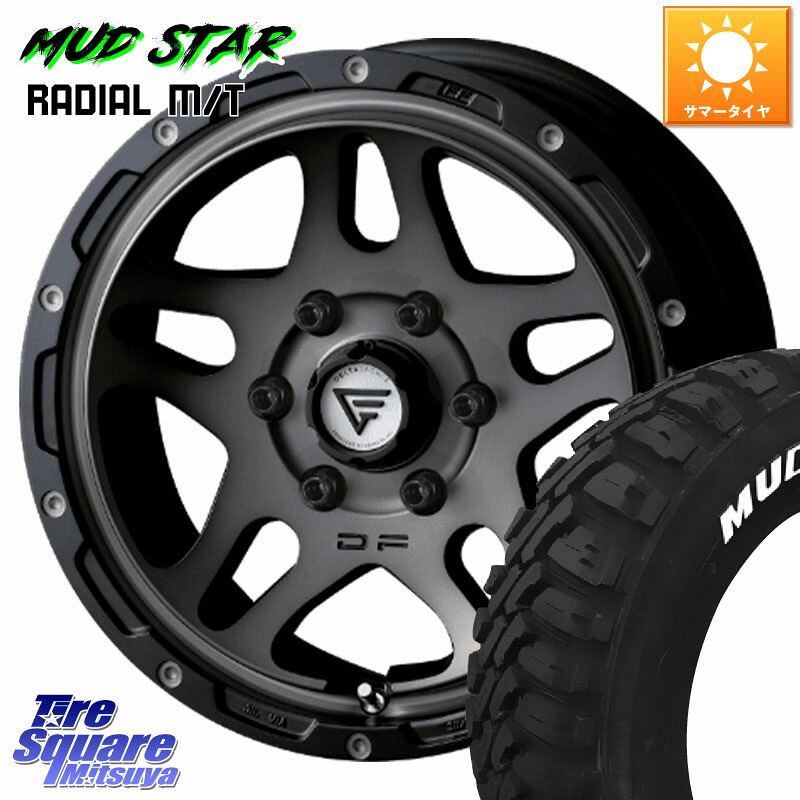 DELTA FORCE OVERLANDER ハイエース専用 ホイール 16インチ 16 X 7.0J(HIACE) +38 6穴 139.7 MUDSTAR マッドスターRADIAL MT M/T ホワイトレター 109/107 215/65R16 109*107